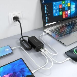 CARGADOR SOBREMESA GAN 100W 3XUSB-C PD3.0 QC5.0 USB-A QC3.0