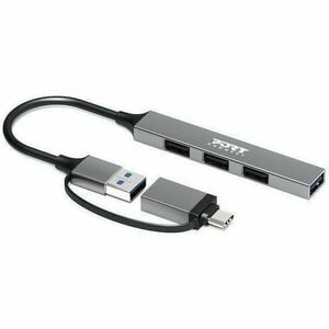 Port USB Hub - USB Type C, USB Type A - 60 MB/s, 640 MB/s - Mouse, Keyboard, Hard Drive, Flash Drive, Notebook, Desktop - 
