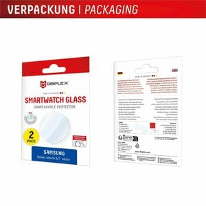 Displex 9H Hybridglas Displayschutz für Samsung - Transparent - 2 / Pack - für Super AMOLED Smartwatch - Bruchsicher, Vers