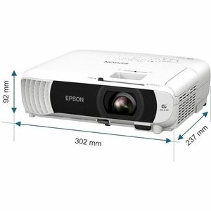 Epson EB-W55 3LCD Projector - 16:10 - Ceiling Mountable, Desktop - White - Front, Ceiling - 6000 Hour Normal Mode - 12000 