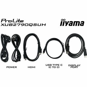 iiyama ProLite XUB2790QSUH-B2 27 Zoll Class Webcam WQHD LED-Monitor - 16:9 Format - Mattschwarz - 68,6 cm (27 Zoll) Viewab