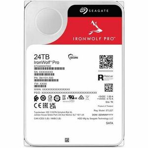 Seagate IronWolf Pro ST24000NT002 24 TB Hard Drive - 3.5" Internal - SATA (SATA/600) - Conventional Magnetic Recording (CM