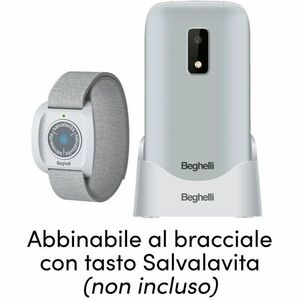 Telefono di funzione Beghelli Salvalavita SLV30-GPS Plus - 2G - 7,1 cm (2,8") - Grigio, Bianco - Flip - SIM-free - Rear Ca