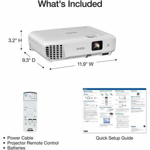 Epson EX3290 3LCD Projector - 16:10 - Ceiling Mountable - Front, Ceiling, Rear - 6000 Hour Normal Mode - 12000 Hour Econom
