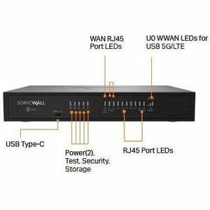 SonicWall TZ680 Network Security/Firewall Appliance - Intrusion Prevention - 8 Port - 5 Gigabit Ethernet, 2.5 Gigabit Ethe