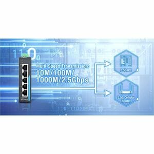 Advantech EKI-2705LX Ethernet Switch - 5 Ports - Gigabit Ethernet, 2.5 Gigabit Ethernet - 10/100/1000Base-T, 2.5GBase-T - 