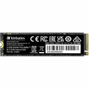 Unità stato solido Verbatim Vi5000 - M.2 2280 Interno - 512 GB - PCI Express NVMe (PCI Express NVMe 4.0) - Computer portat