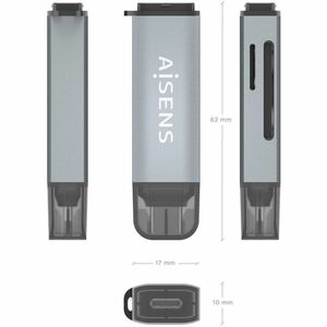 CARD READER SD MICROSD MMC RS-MMC MMC MICRO USB-A GREY