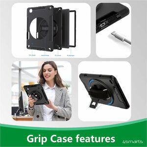 4smarts Rugged Case Grip Robust Tasche Samsung Galaxy Tab Active4 Pro, Galaxy Tab Active Pro Tablet - Schwarz - Polycarbon