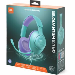 JBL Quantum 100M2 Wired On-ear, Over-the-head, Over-the-ear Stereo Gaming Headset - Cyan - Binaural - Ear-cup - 32 Ohm - 2