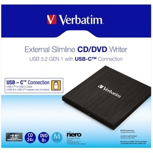 Masterizzatore DVD Verbatim - Esterno - DVD±R/±RW Supporto - 24x Scrittura CD/24x Riscrittura CD/24xSpaceLettura CD - 8x S