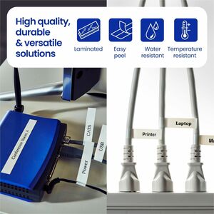 Brother P-touch Cinta para etiquetas - 12mm Ancho - Blanco - Poliéster - Laminada - duradero, Resistente a la abrasión, Re
