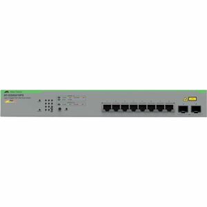 Allied Telesis Web Smart 8 Portas Comutador Ethernet - Gigabit Ethernet - 1000Base-T, 1000Base-X - 2 Camada suportada - 2 
