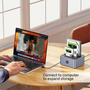 Unitek Y-3026GY01-UK Drive Dock SATA/600 - USB 3.0 Type B Host Interface - UASP Support - Space Gray - 1 x HDD Supported -