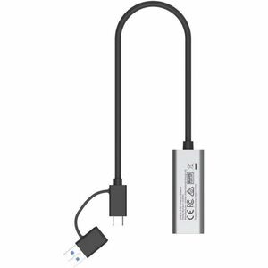 Unitek U1313C 2.5Gigabit Ethernet Adapter for Switch - Space Gray - USB Type C, USB Type A - 5 Gbit/s Data Transfer Rate