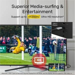 Unitek 2 m USB-C Audio/Video/Data Transfer Cable - 1 - Cable for Monitor, TV, MacBook Pro, Charger, iPad Pro - First End: 