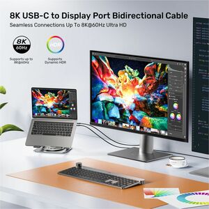 Unitek 1.80 m DisplayPort/USB-C A/V Cable - 1 - Cable for Monitor, Phone, Tablet, Notebook, PC - First End: 1 x USB Type C