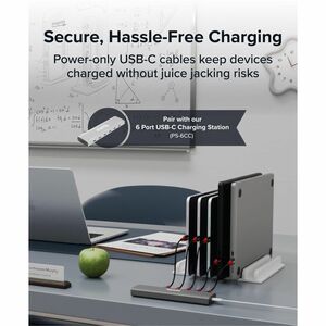Plugable USB C to USB C Cable, Data Blocker Charge Only Cable 6in (Pack of 5): 240W Safe Charging - for MacBook Pro, iPhon