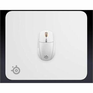 SteelSeries QcK Gaming Mouse Pad - 10.63" Height x 12.60" Width x 0.08" Depth - White - Silicon, Rubber - Anti-slip - Medi