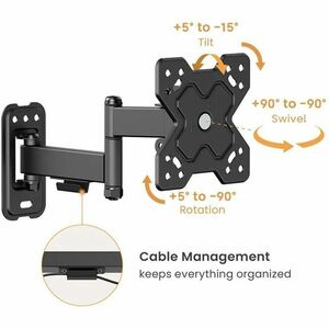 Value Mounting Arm for TV, LCD Display - Black - 1 Display(s) Supported - 33 cm to 81 cm (31.9") Screen Support - 20 kg Lo
