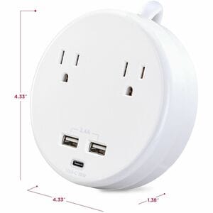 CyberPower P205UC Home Office 2 - Outlet Surge Protector with 500 J Surge Suppression - Clamping Voltage 800V, 5 ft Cord, 