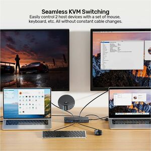 13-in-2 Universal KVM Docking Station (USB-C 10Gbps + USB-A 10 Gbps + 2 USB-A 5Gbps + USB-C 5Gbps + 2 HDMI + DP 4K 60Hz wi