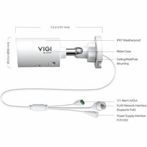 VIGI InSight S345S 4 Megapixel Outdoor Netzwerkkamera - Farbe - Kugel - 30 m Infrarot/Farbe Nachtsicht - H.265+, H.265, H.