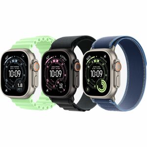 Apple Watch Ultra 3�GPS + Cellular�49mm�Natural Titanium Case with Blue/Bright Blue Trail Loop - S/M