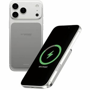 PanzerGlass empower Power Bank - Titanium - For iPhone, Qi-enabled Device - 1 x Type-C 20W - 5000 mAh - 20 W - USB Type-C 