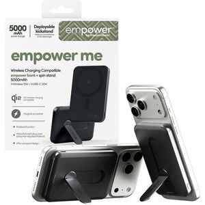 PanzerGlass empower Power Bank - Space Black - For iPhone, Qi-enabled Device - 5000 mAh - 20 W - USB Type-C Connector - Qi