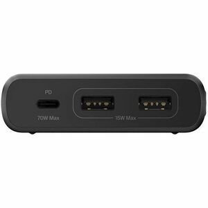 Belkin 2-Outlet Charging Station w/ 2x USB-A, 1x USB-C Ports + Tethered USB-C Cable 70W - 5ft Cord - Black - 70 W - 4.92 f