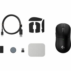 Logitech G PRO X SUPERLIGHT 2c Gaming Mouse - Radio Frequency - USB 2.0 - HERO 2 - 5 Button(s) - Black - Cable/Wireless - 