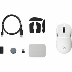 Logitech G PRO X SUPERLIGHT 2c Gaming Mouse - Radio Frequency - USB 2.0 - HERO 2 - 5 Button(s) - White - Cable/Wireless - 