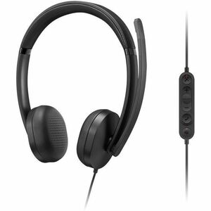 Lenovo Wired Over-the-head Stereo Headset - Black - Microsoft Teams Certification - Binaural - Supra-aural - 32 Ohm - 20 H
