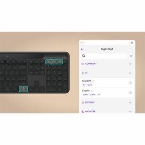 Logitech Signature Slim Solar+ K980 Keyboard - Full-size - Wireless Connectivity - USB Type C Interface - US International