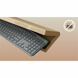 Logitech Signature Slim Solar+ K980 Keyboard - Full-size - Wireless Connectivity - USB Type C Interface - Spanish - QWERTY