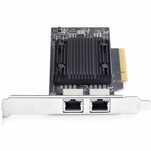 StarTech.com Carte Réseau PCIe 10 Gb Ethernet à 2 Ports, Chipset Broadcom BCM57416, Double RJ45 10GBase-T/Gigabit, Carte N