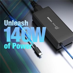 j5create JUP17140-EN 140 W Adaptador de carregador - Adaptador universal - 1 USB Tipo C - para Notebook, Tablet, Telefone,