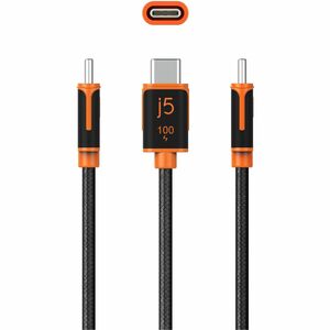j5create JUCX25L30-N 3 m USB-C Cabo de transferência de dados - 1 - Cable for Tablet, Smartphone, Notebook, Computador sec