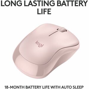 Mouse Logitech Silent M240 Travel - Bluetooth - Rosa - Inalámbrico - Simétrico