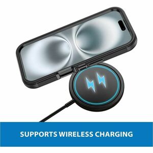 Strike Rugged Case for Apple iPhone 16 Smartphone - Rubberised Textured Design - Black - 1 - Dust Resistant, Debris Resist