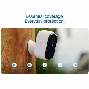 Arlo Essential 4 Megapixel Outdoor 2K Network Camera - Colour - 2 - White - Infrared/Color Night Vision - 2560 x 1440 - Wi
