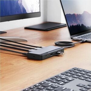 Alogic Fusion Pro DUO USB Type C Docking Station for Notebook, Monitor, Computer - Charging Capability - 100 W - Space Gra