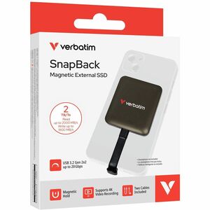 Verbatim SnapBack 2 TB Portable Solid State Drive - External - Mocha Metallic - Smartphone, Desktop PC, MAC Device Support