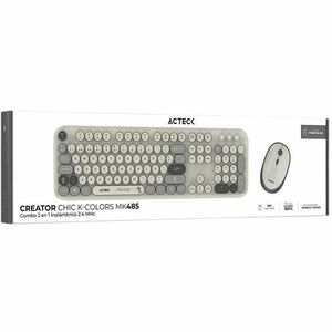 Teclado y ratón Acteck Creator Chic K-Colors MK485 - Español - Membrana Inalámbrico RF 2.40GHz Teclado - 105 Tecla - Keybo