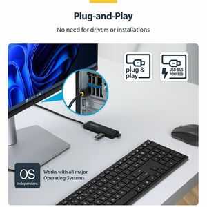 StarTech.com USB-Hub - USB 3.2 (Gen. 1) Typ A - 640 MB/s - Desktop, Notebook, Tastatur, Maus, Flash-Laufwerk, Kartenleser 