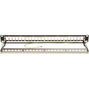Panneau de brassage vierge Tripp Lite series N062-024-KJ-SH - 24 Port(s) - Noir - 1U Haut - 19" Grand Angle/Champ de Vue E