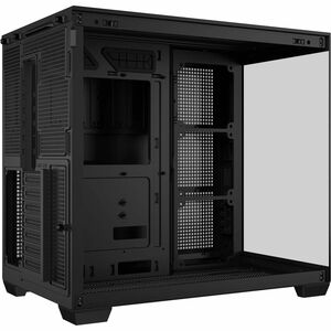 ASUS A32 Black ATX dual-chamber case with panoramic design supporting up to 420mm graphics cards in length 360mm radiators