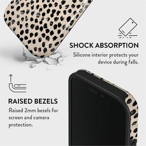BURGA Case for Apple iPhone 16 Smartphone - Almond Latte, Asymmetrical Black Spot Pattern - Cream - Fade Resistant, Scratc