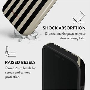 BURGA Case for Apple iPhone 16 Smartphone - Bold Stripes, Black and White Patterns, Timeless Design, Prophecy - Black, Whi